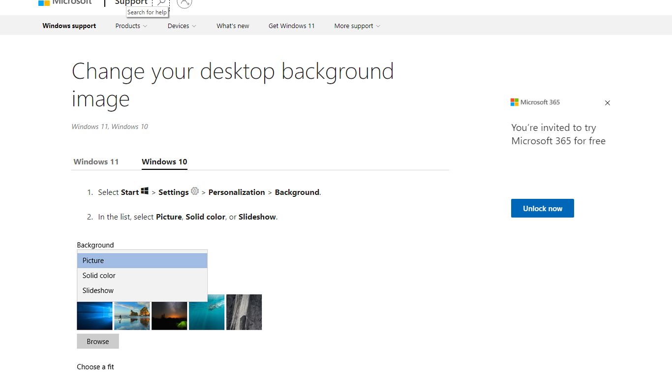 Change your desktop background image - support.microsoft.com